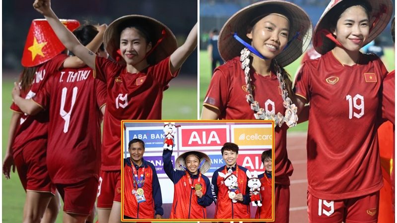 Huỳnh Như, Thanh Nhã đội nón lá đặc biệt, ăn mừng đáng yêu sau chức vô địch SEA Games: ‘Tất cả đã sẵn sàng cho World Cup’