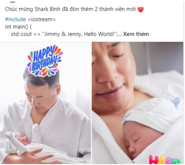 Shark Bình khoe ảnh “da kề da” với cặp song sinh liền bị nói làm như “lần đầu được làm bố”, ông bố 4 con của showbiz Việt liền đáp trả 1 câu cho thấy đẳng cấp nhà giàu, Phương Oanh nghe xong cũng phải vỗ tay tán thưởng