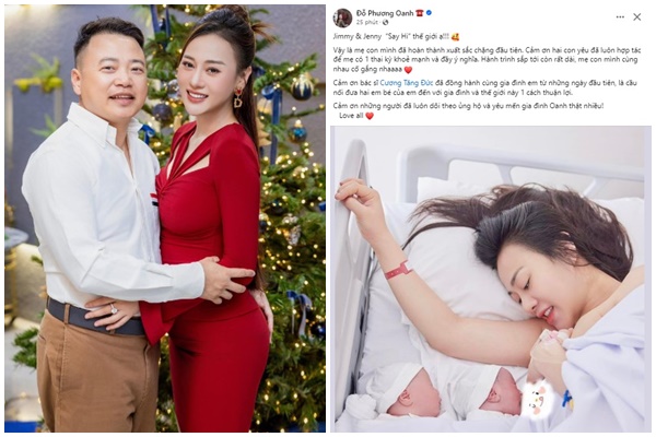 Phương Oanh đã hạ sinh 2 con sinh đôi, 1 trai 1 gái, Shark Bình vào viện thăm nói đúng 1 câu khiến nữ diễn viên đứng người