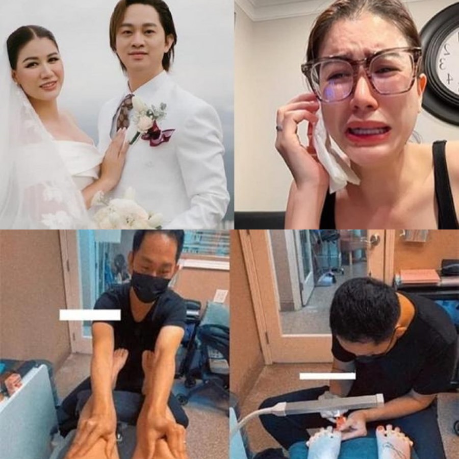 Xôn xao tin đồn chồng Trang Trần l.àm  thợ l.àm nail tại Mỹ, kh.ông phải doanh  nhân như cô chia sẻ: “Còn có cả ảnh  đang chà gót chân cho khách”