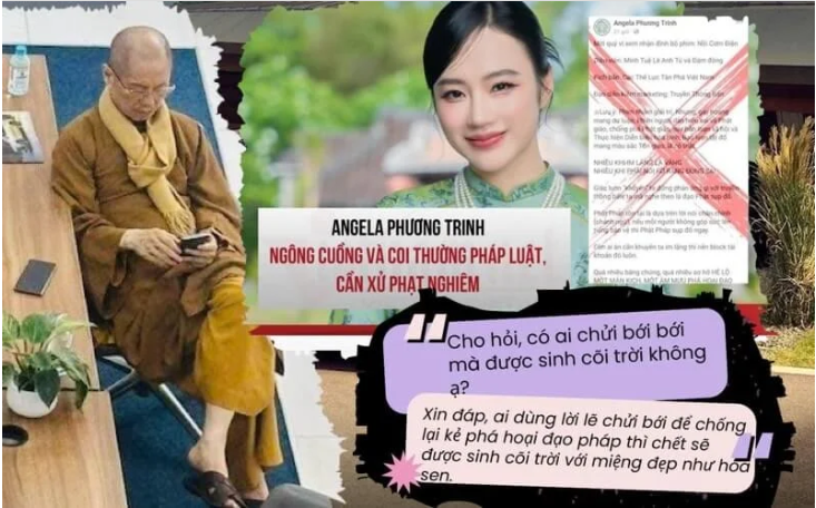 Angela Phương Trinh hạ thấp thầy Minh Tuệ, phát ngôn ng.ông cu.ồng và c.oi thư.ờng pháp luật, cần xử ph.ạt nghiêm: Nữ diễn viên là đệ t.ử của Thích Chân Quang